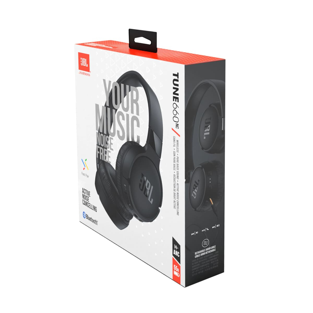 Bluetooth slušalice JBL Tune 660NC, naglavne, crne (JBLT660NCBLK)