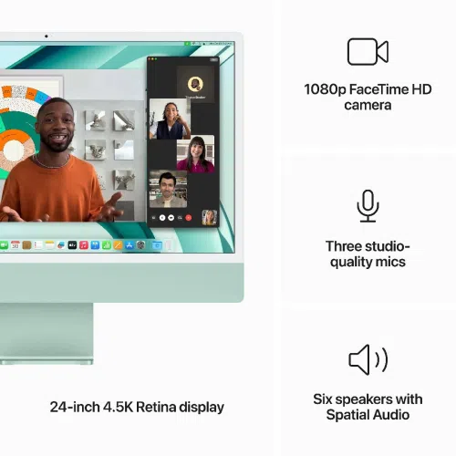 Stolno računalo APPLE iMac 24" (2023) 4.5K M3 8C/10G 8/256GB, Green, IT KB (MQRN3)