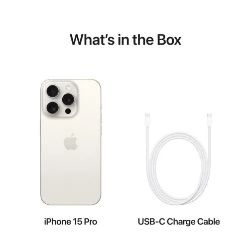 Mobitel APPLE iPhone 15 PRO 256GB, 6.1", White Titanium (bijeli)