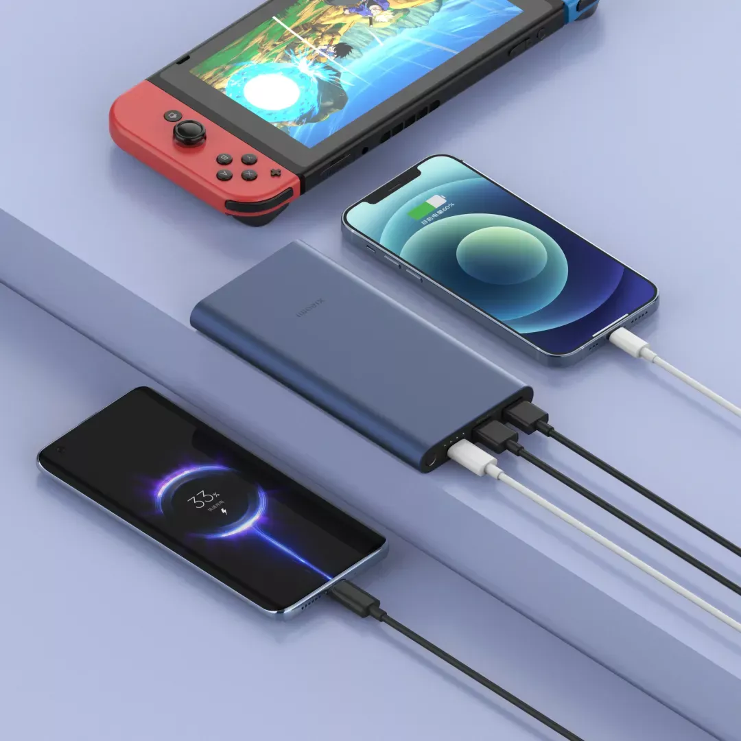 Prijenosna baterija XIAOMI 22.5W, 10000mAh, USB-A, USB-C, plava