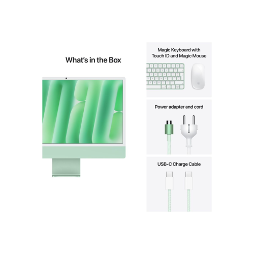 Stolno računalo APPLE iMac 24" (2024) 4.5K M4 10C/10G 16GB/256GB, Green, IT KB (MWUY3)