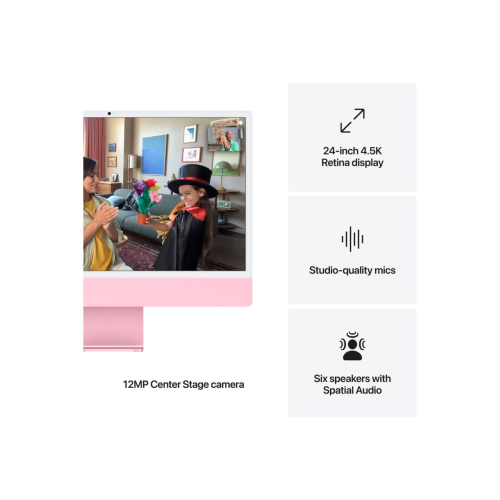 Stolno računalo APPLE iMac 24" (2024) 4.5K M4 10C/10G 16GB/256GB, Pink, IT KB (MWV43)