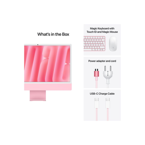 Stolno računalo APPLE iMac 24" (2024) 4.5K M4 10C/10G 16GB/256GB, Pink, IT KB (MWV43)