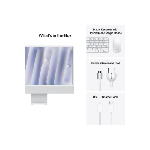 Stolno računalo APPLE iMac 24" (2024) 4.5K M4 10C/10G 16GB/256GB, Silver, IT KB (MWUU3)
