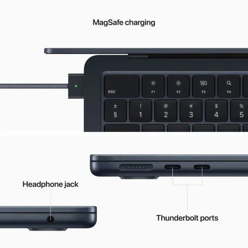 Laptop APPLE MacBook Air (2024) 13.6", M2 8C/8G 16GB/256GB, Midnight, IT KB (MC7X4)