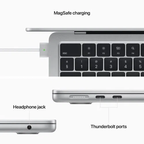 Laptop APPLE MacBook Air (2024) 13.6", M2 8C/8G 16GB/256GB, Silver, IT KB (MC7V4)
