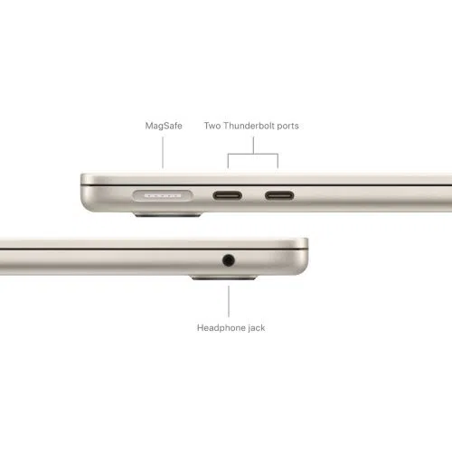 Laptop APPLE MacBook Air (2024) 13.6", M3 8C/10G 24GB/512GB, Starlight, IT KB (MC8P4)