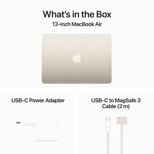 Laptop APPLE MacBook Air (2024) 13.6", M3 8C/10G 24GB/512GB, Starlight, IT KB (MC8P4)