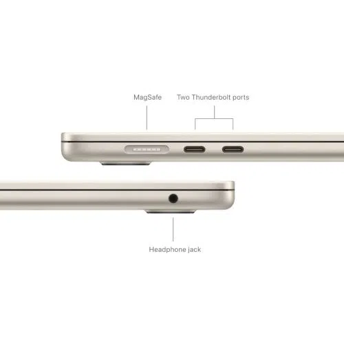 Laptop APPLE MacBook Air (2024) 15.3", M3 8C/10G 16GB/256GB, Starlight, IT KB (MC9F4)