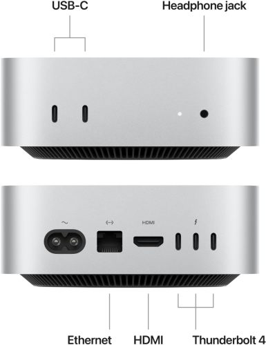 Stolno računalo APPLE Mac Mini (2024) M4, 10C/10G, 16/256GB (MU9D3)