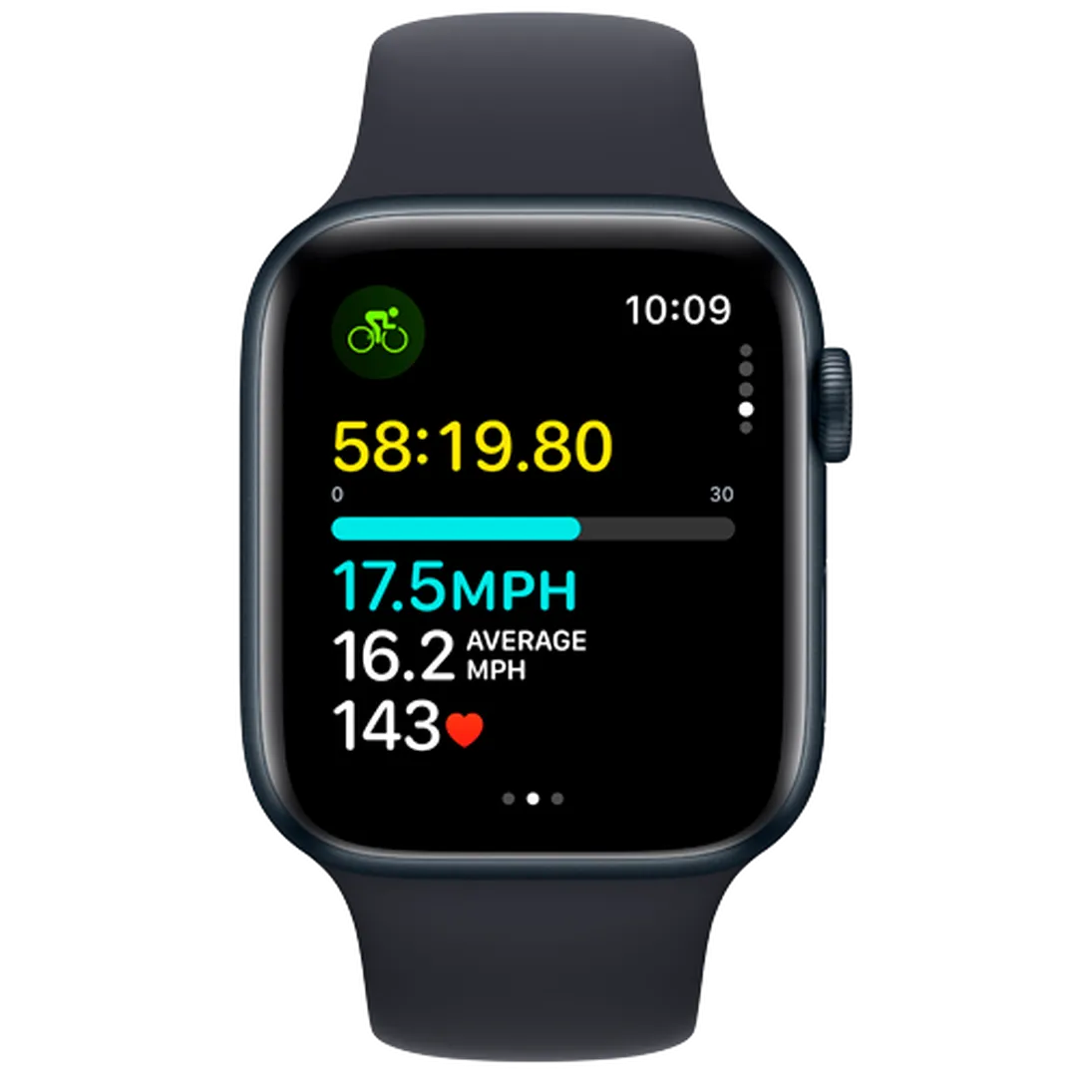 Pametni sat APPLE Watch SE 2023 44mm Black, Black Silicone Strap S/M (MRE73QF/A)