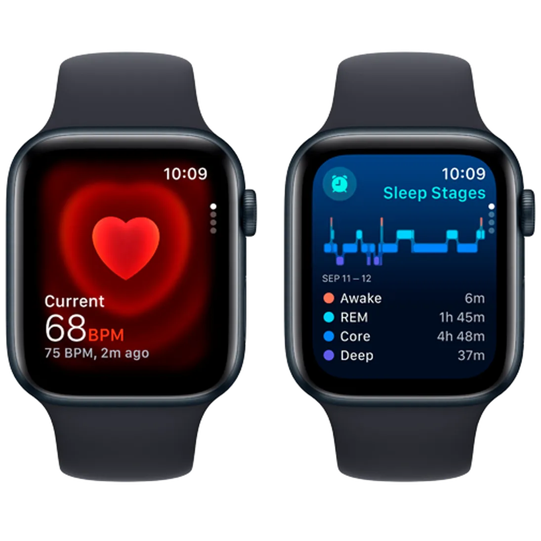 Pametni sat APPLE Watch SE 2023 44mm Black, Black Silicone Strap S/M (MRE73QF/A)