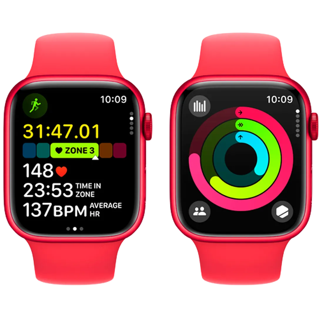 Pametni sat APPLE Watch S9 45mm Red, Red Silicone Strap M/L (MRXK3QF/A)