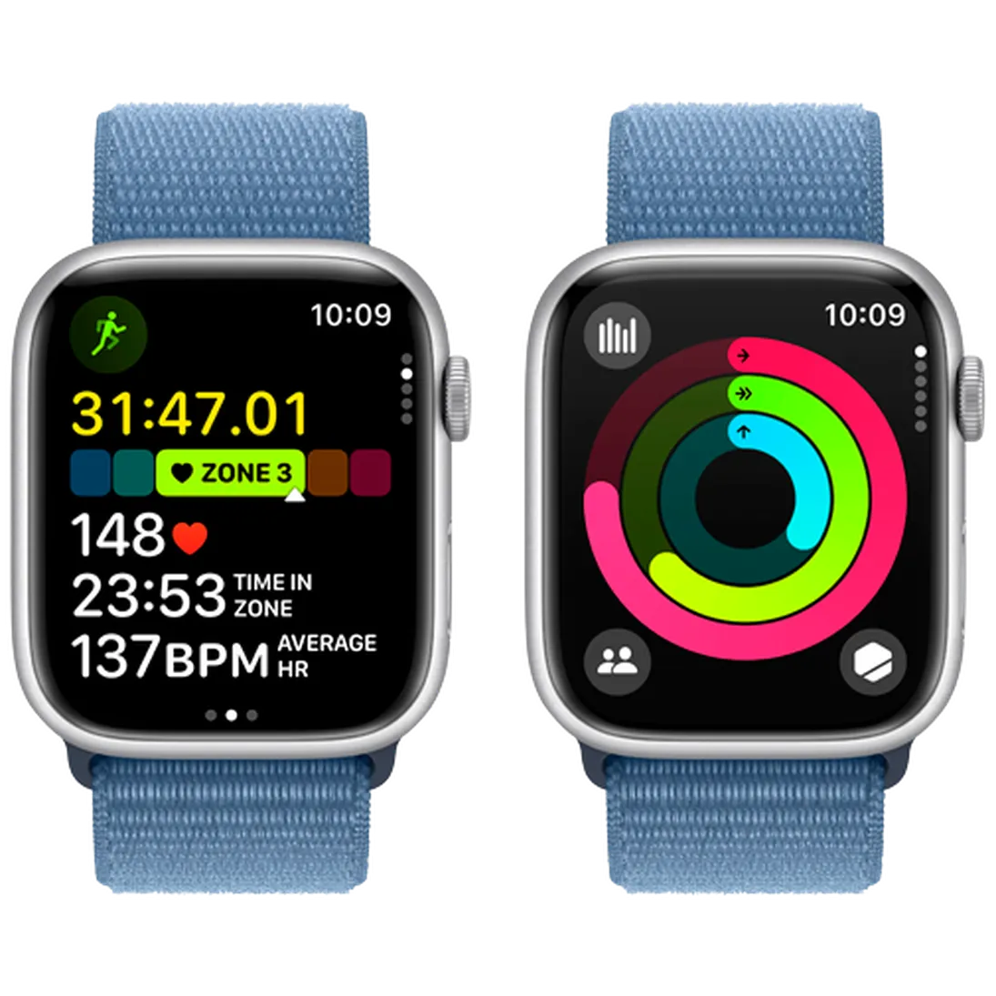 Pametni sat APPLE Watch S9 45mm Silver, Blue Nylon Strap (MR9F3QF/A)