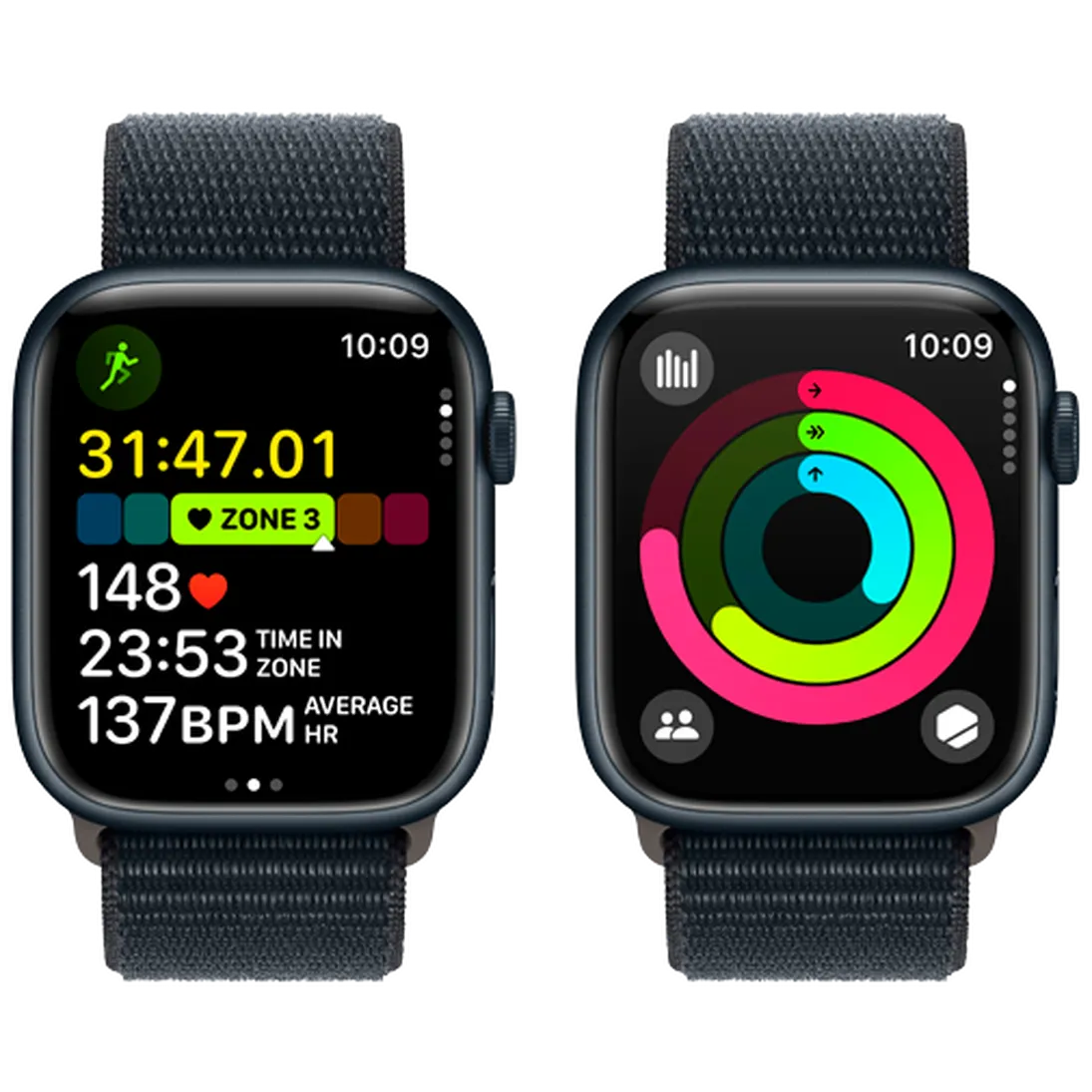 Pametni sat APPLE Watch S9 45mm Black, Black Nylon Strap (MR9C3QF/A)