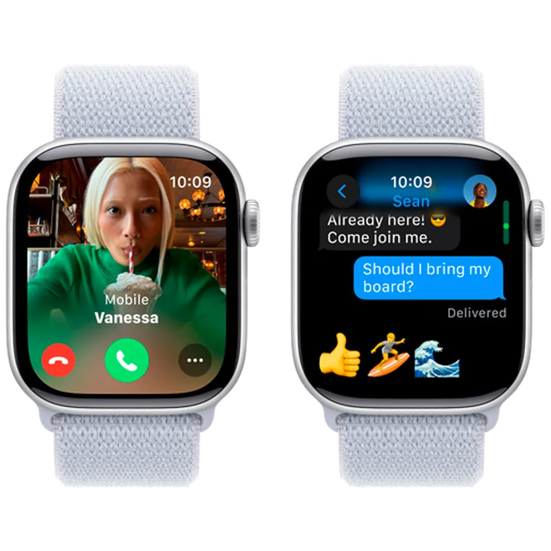 Pametni sat APPLE Watch S10 42mm Silver, Light Blue Nylon Strap (MWWD3QF/A)