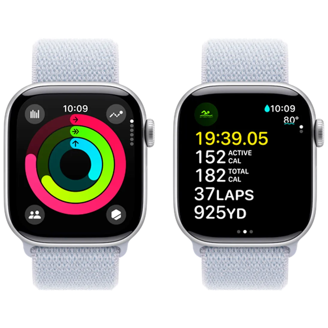 Pametni sat APPLE Watch S10 42mm Silver, Light Blue Nylon Strap (MWWD3QF/A)