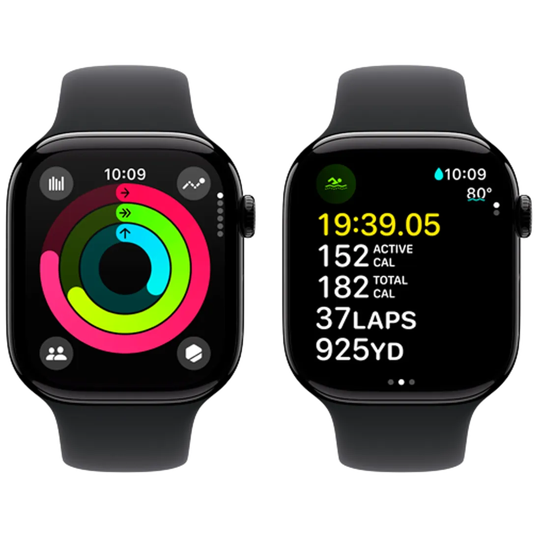 Pametni sat APPLE Watch S10 46mm Black, Black Rubber Strap M/L (MWWQ3QF/A)