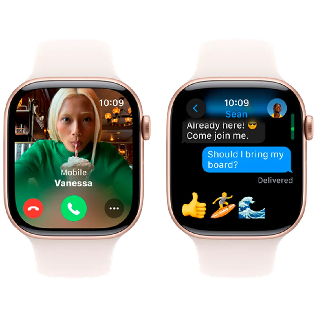 Pametni sat APPLE Watch S10 46mm Gold, Rose Rubber Strap M/L (MWWU3QF/A)