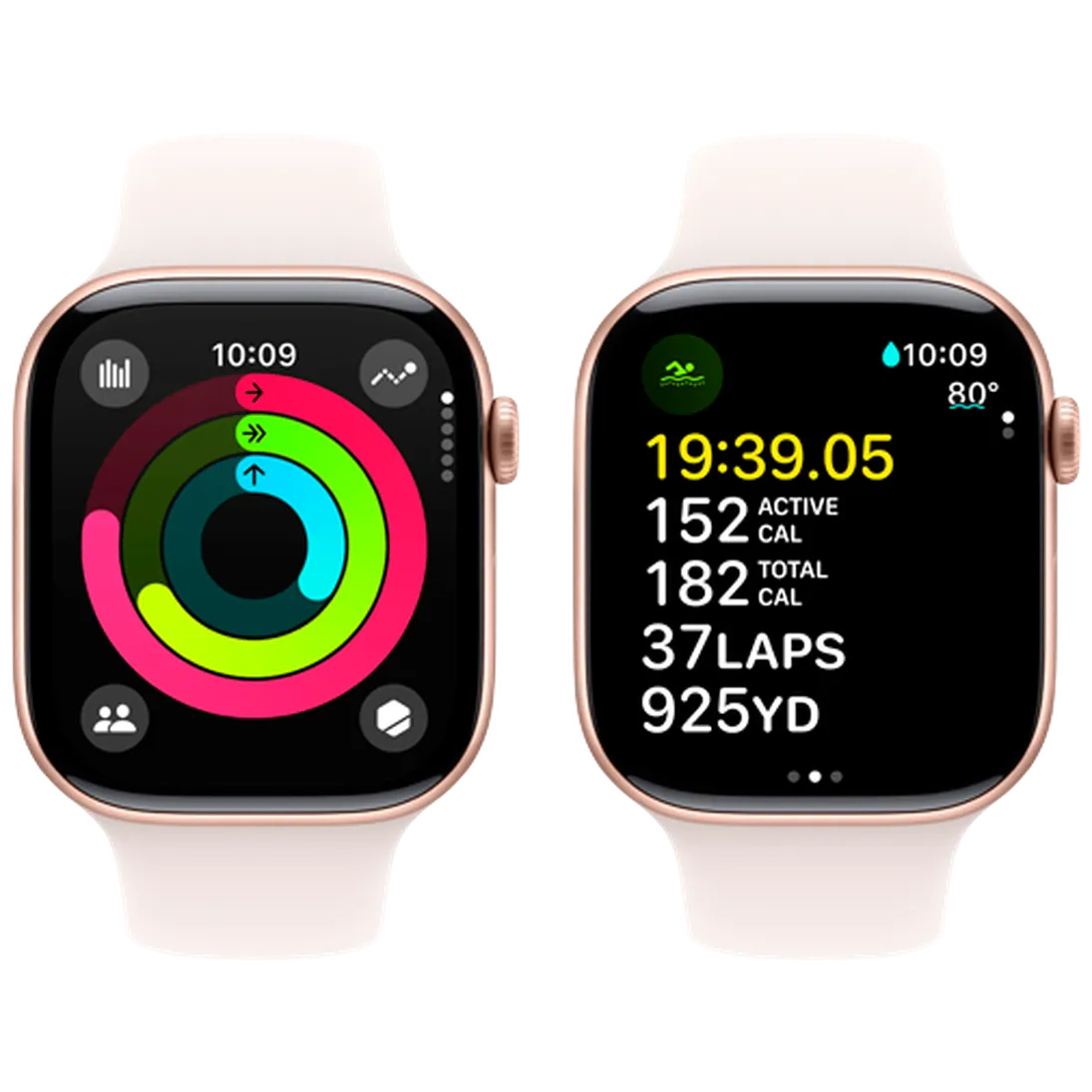 Pametni sat APPLE Watch S10 46mm Gold, Rose Rubber Strap M/L (MWWU3QF/A)