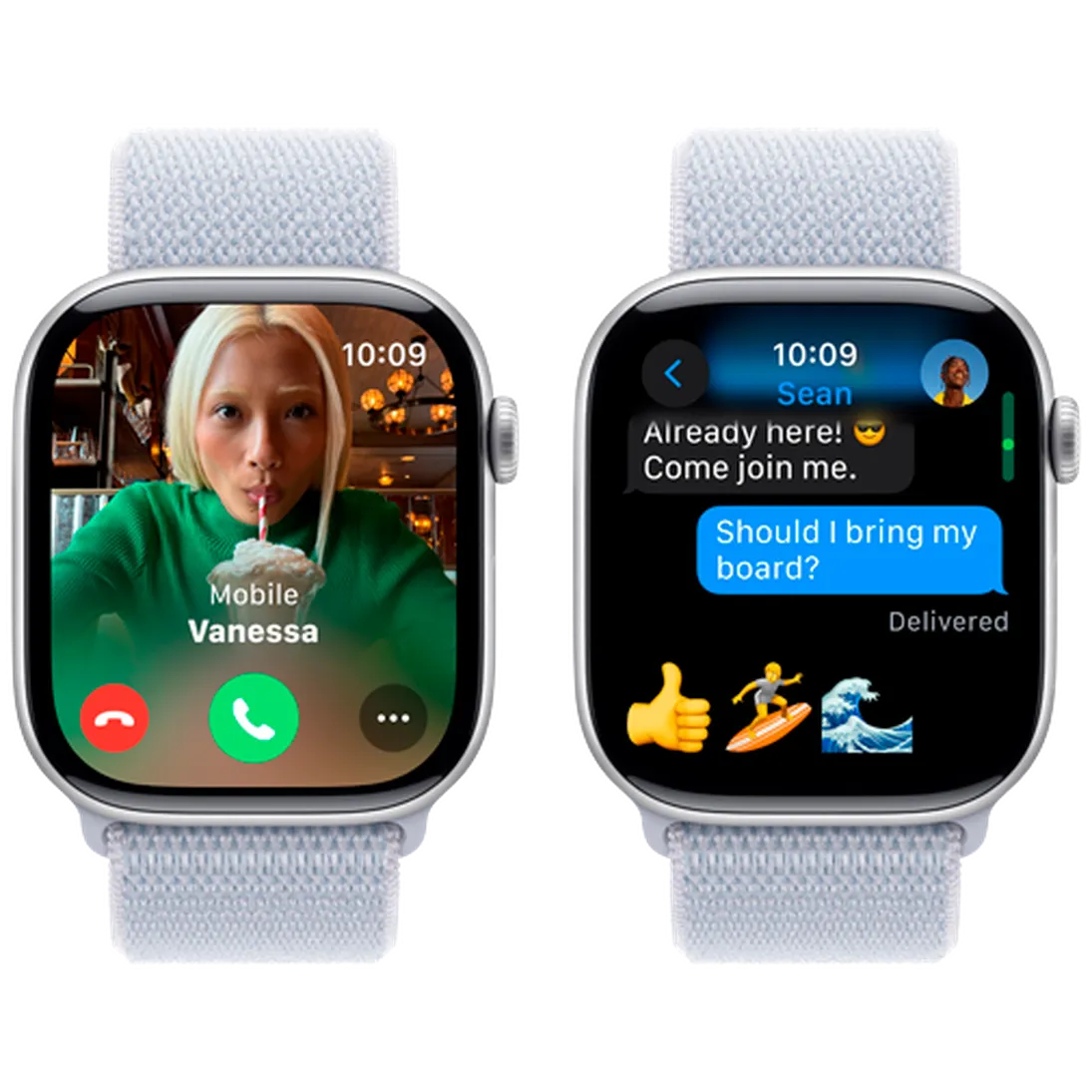 Pametni sat APPLE Watch S10 46mm Silver, Light Blue Nylon Strap (MWWN3QF/A)