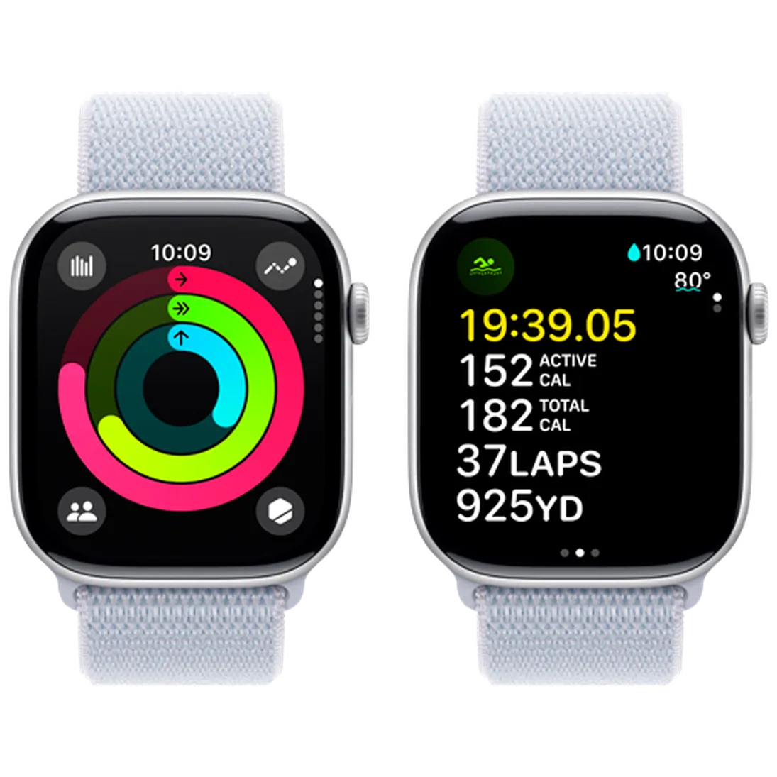 Pametni sat APPLE Watch S10 46mm Silver, Light Blue Nylon Strap (MWWN3QF/A)