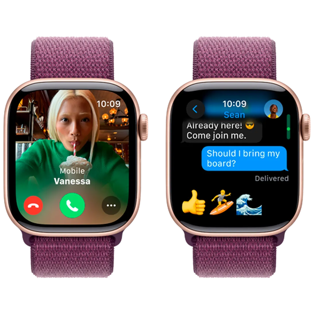 Pametni sat APPLE Watch S10 4G 42mm Gold, Purple Nylon Strap (MWXC3QF/A)