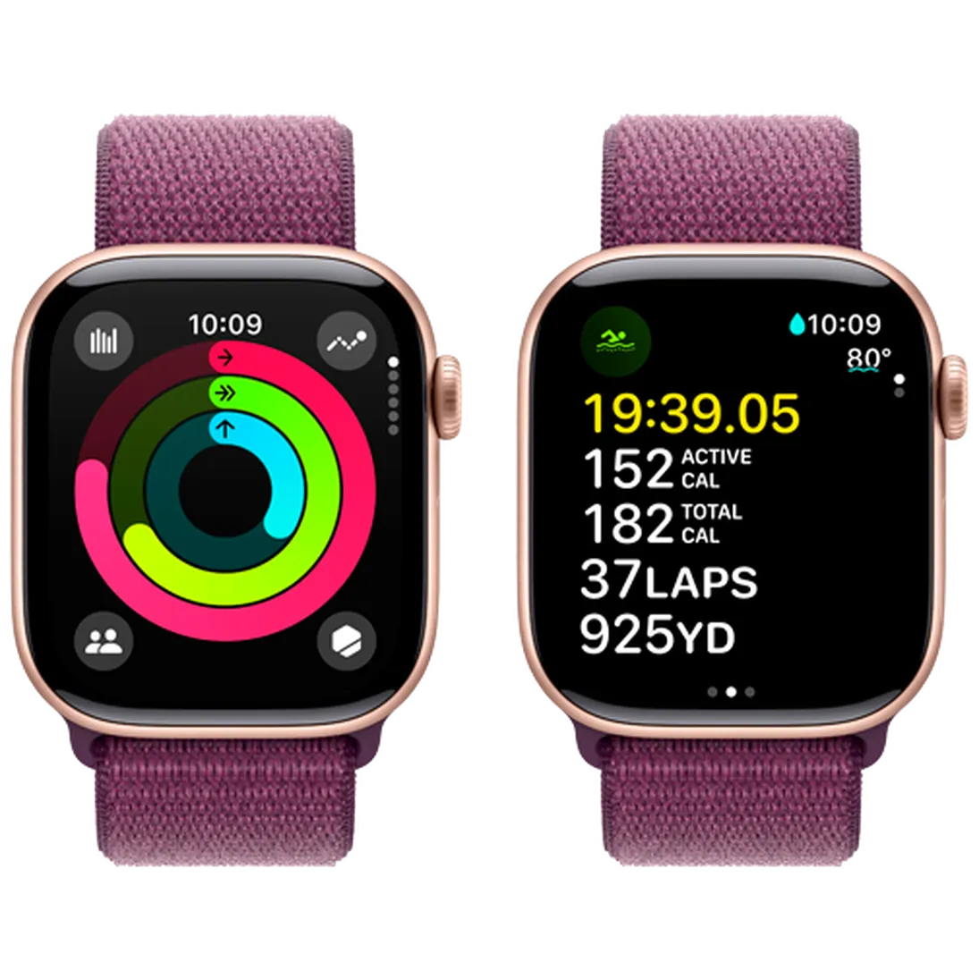 Pametni sat APPLE Watch S10 4G 42mm Gold, Purple Nylon Strap (MWXC3QF/A)