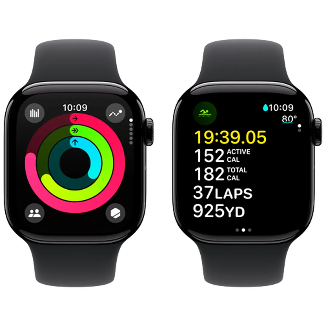 Pametni sat APPLE Watch S10 4G 42mm Black, Black Rubber Strap M/L (MWX73QF/A)