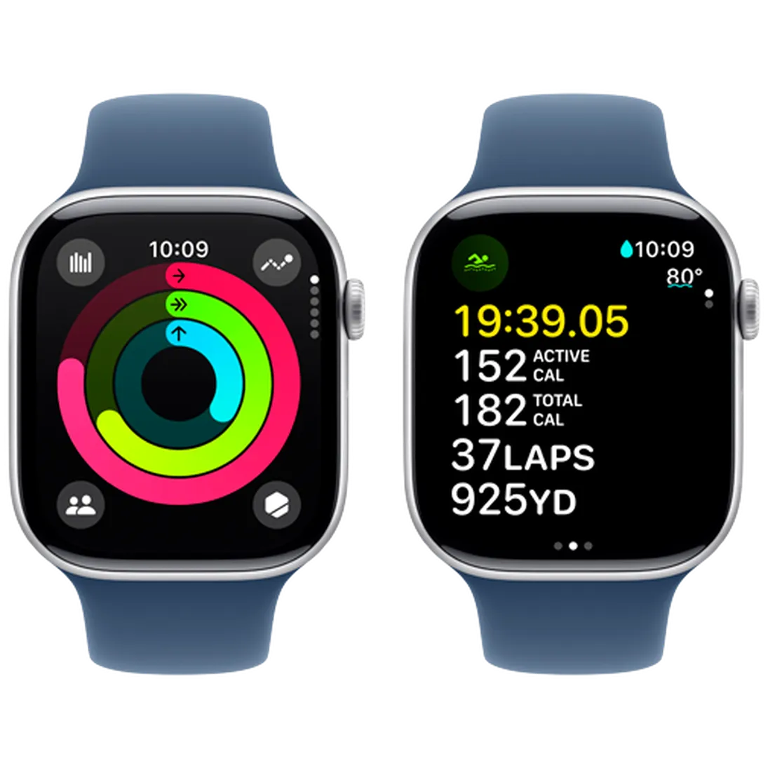Pametni sat APPLE Watch S10 4G 42mm Silver, Blue Rubber Strap M/L (MWX43QF/A)