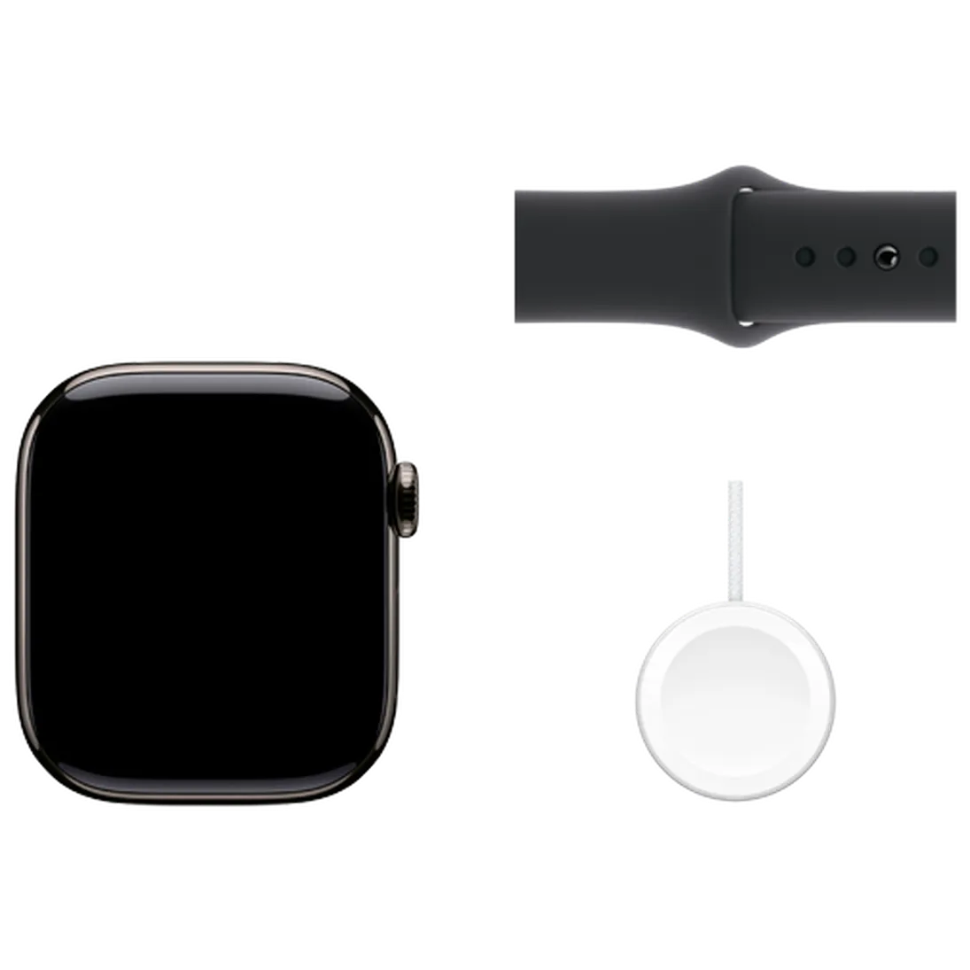 Pametni sat APPLE Watch S10 4G 42mm Slate Titanium, Black Rubber Strap S/M (MWXG3QF/A)