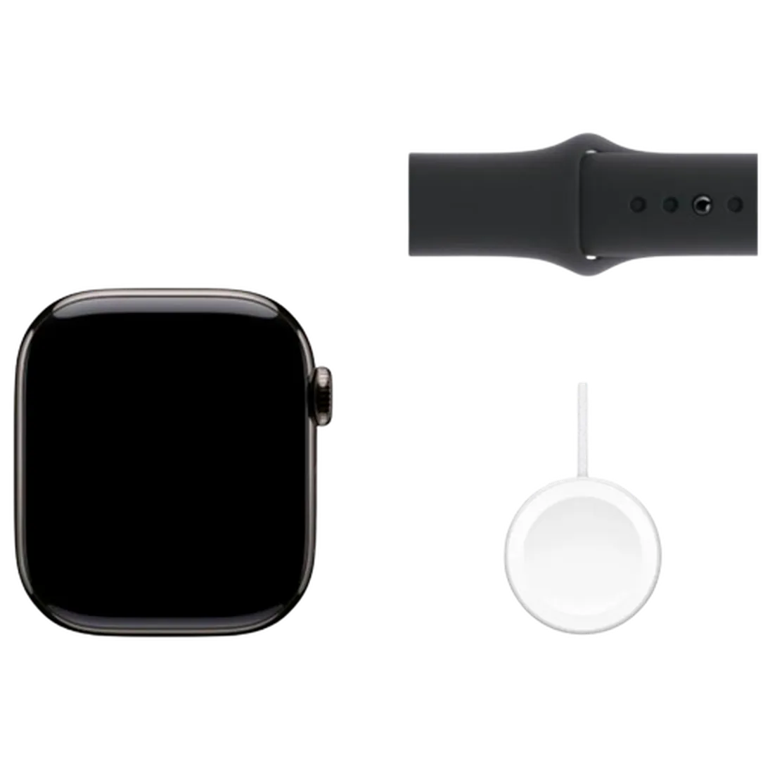 Pametni sat APPLE Watch S10 4G 46mm Slate Titanium, Black Rubber Strap S/M (MWYD3QF/A)