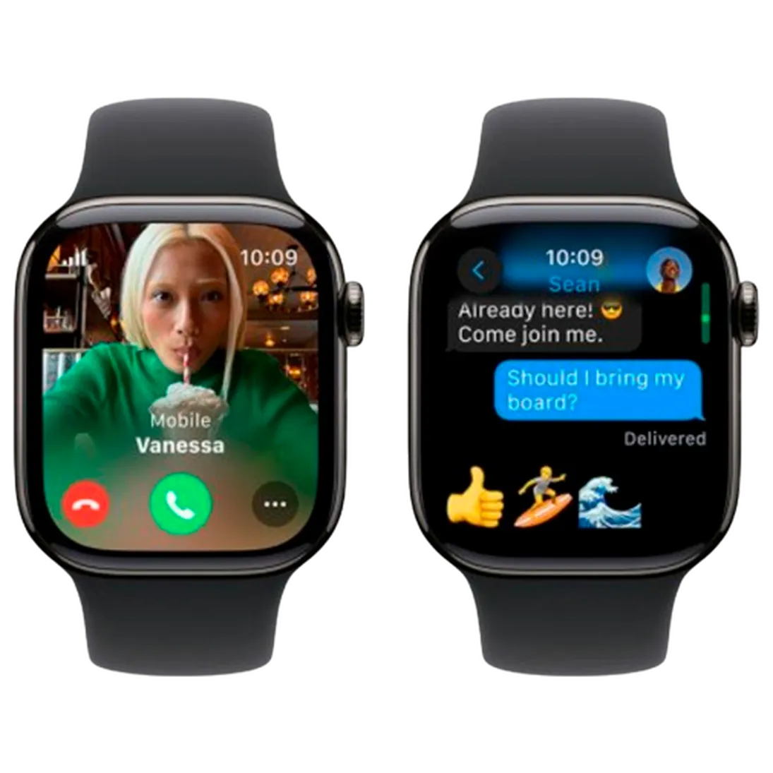 Pametni sat APPLE Watch S10 4G 46mm Slate Titanium, Black Rubber Strap S/M (MWYD3QF/A)
