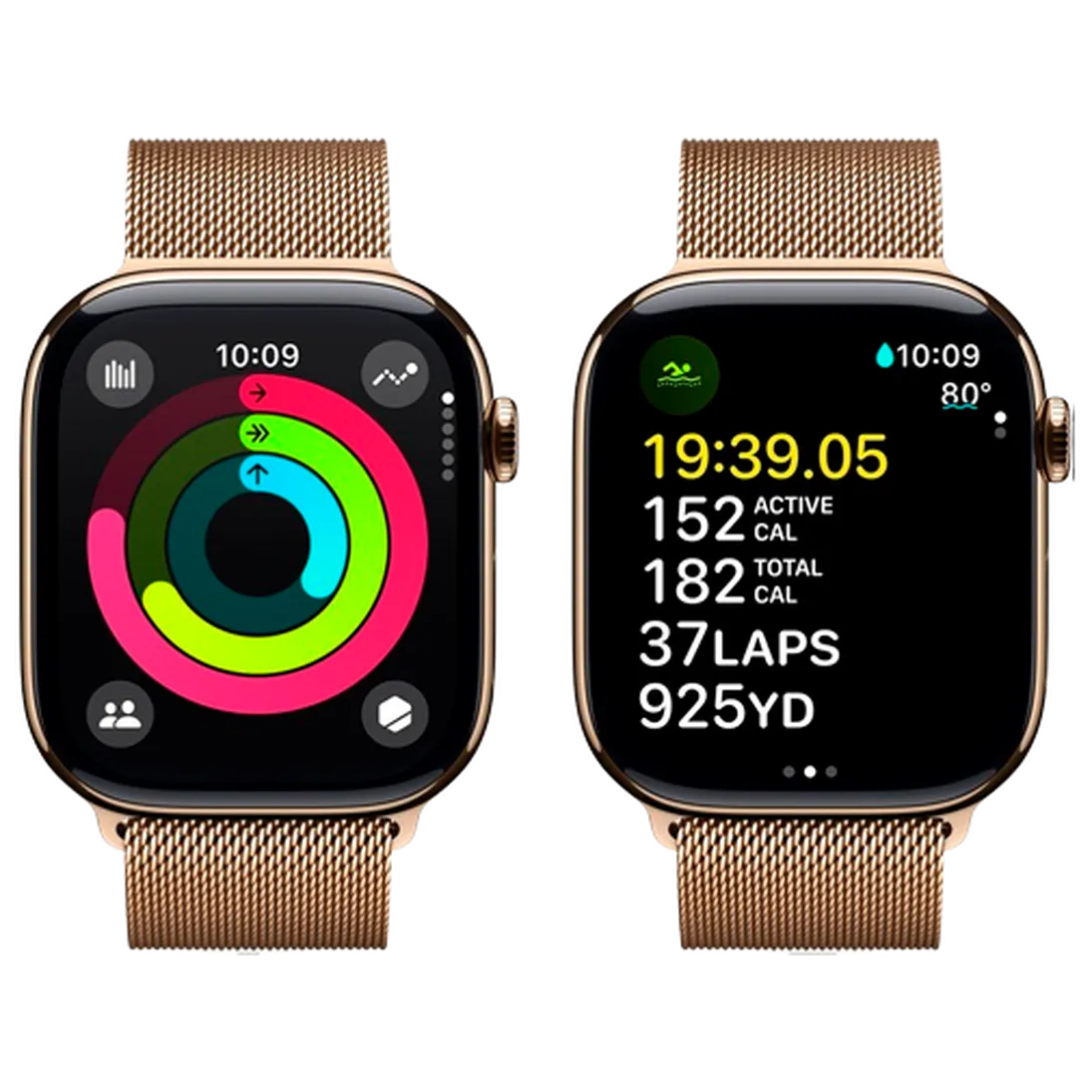 Pametni sat APPLE Watch S10 4G 46mm Gold Titanium, Gold Milanese Strap M/L (MX003QF/A)