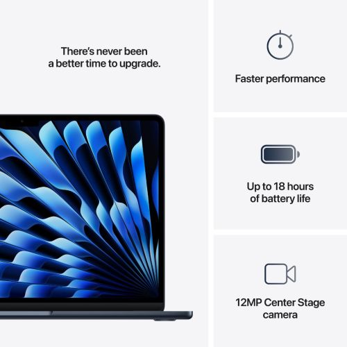 Laptop APPLE MacBook Air (2025) 13.6", M4, 10C/10G, 16/512GB, Midnight, IT KB (MW133)