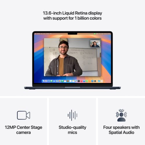 Laptop APPLE MacBook Air (2025) 13.6", M4, 10C/10G, 16/512GB, Midnight, IT KB (MW133)