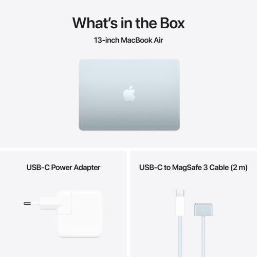 Laptop APPLE MacBook Air (2025) 13.6", M4, 10C/8G, 16/256GB, Sky Blue, IT KB (MC6T4)