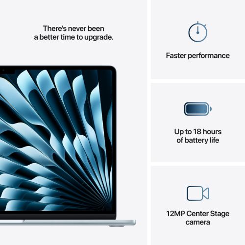 Laptop APPLE MacBook Air (2025) 15.3", M4, 10C/10G, 16/256GB, Sky Blue, IT KB (MC7A4)