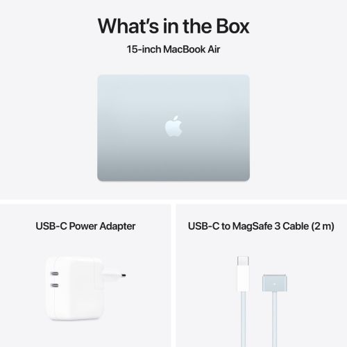 Laptop APPLE MacBook Air (2025) 15.3", M4, 10C/10G, 16/256GB, Sky Blue, IT KB (MC7A4)