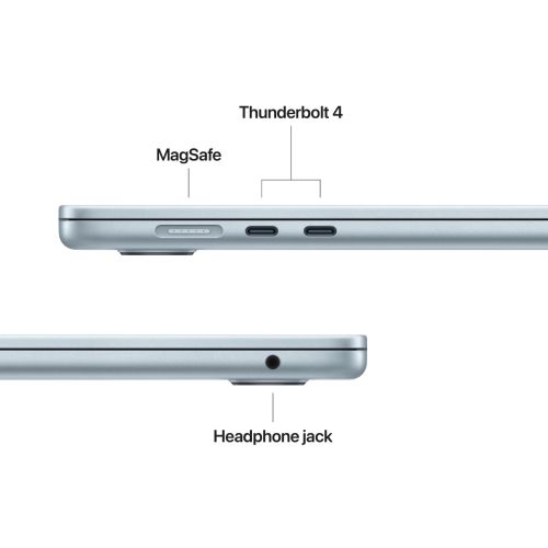 Laptop APPLE MacBook Air (2025) 15.3", M4, 10C/10G, 16/256GB, Sky Blue, IT KB (MC7A4)