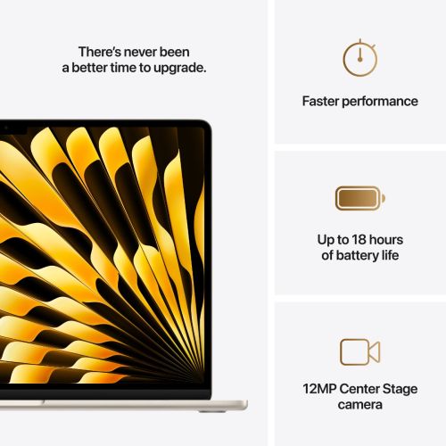 Laptop APPLE MacBook Air (2025) 15.3", M4, 10C/10G, 16/256GB, Starlight, IT KB (MW1J3)