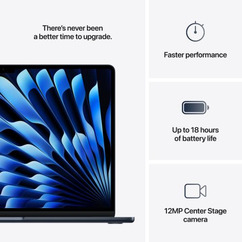 Laptop APPLE MacBook Air (2025) 15.3", M4, 10C/10G, 24/512GB, Midnight, IT KB (MC6L4)
