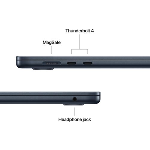Laptop APPLE MacBook Air (2025) 15.3", M4, 10C/10G, 24/512GB, Midnight, IT KB (MC6L4)