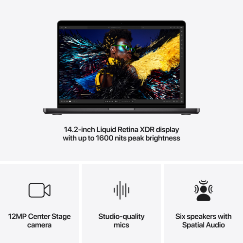 Laptop APPLE MacBook Pro (2024) 14", M4 10C/10G, 24/1TB, Space Black, IT KB (MCX04)