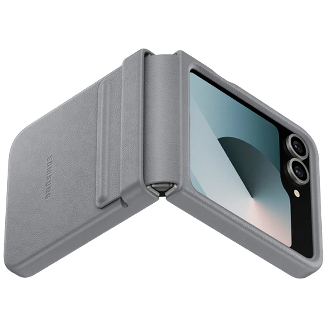 Maskica SAMSUNG Pu-Leather Back Cover za SAMSUNG Galaxy Z Flip 6, siva (EF-VF741PJEGWW)