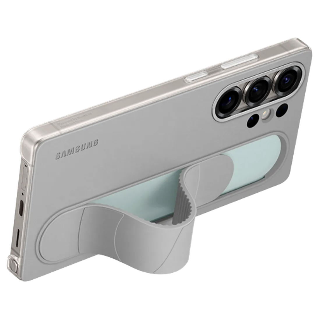 Maskica SAMSUNG Standing Grip Silicone Back Cover za SAMSUNG Galaxy S25 Ultra, siva (EF-GS938CJEGWW)