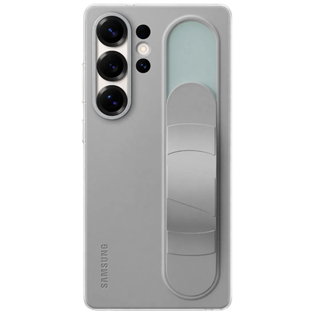 Maskica SAMSUNG Standing Grip Silicone Back Cover za SAMSUNG Galaxy S25 Ultra, siva (EF-GS938CJEGWW)