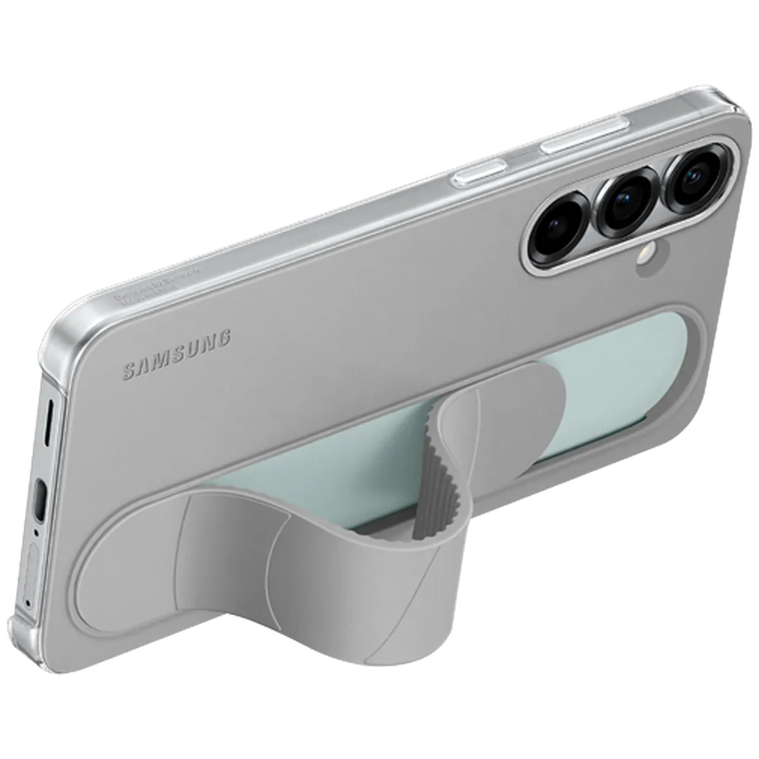 Maskica SAMSUNG Standing Grip Silicone Back Cover za SAMSUNG Galaxy S25+, siva (EF-GS936CJEGWW)