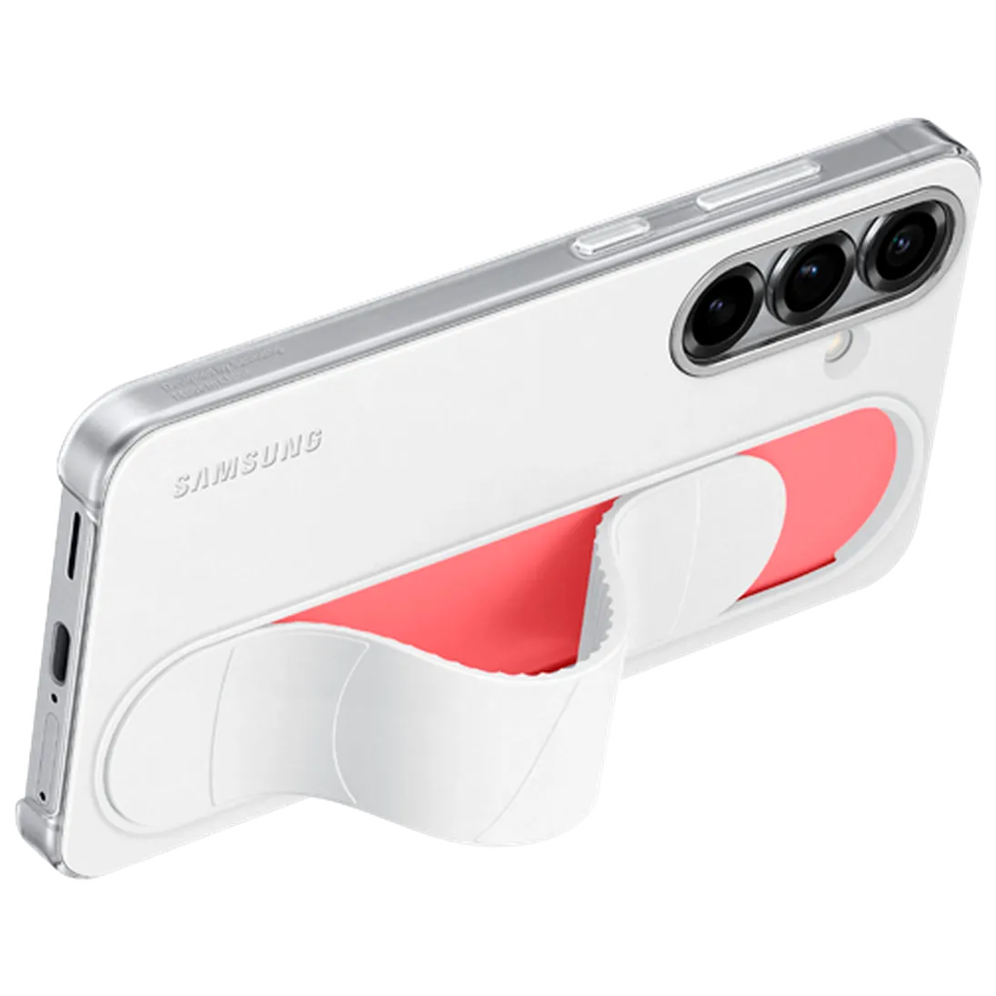 Maskica SAMSUNG Standing Grip Silicone Back Cover za SAMSUNG Galaxy S25, bijela (EF-GS931CWEGWW)