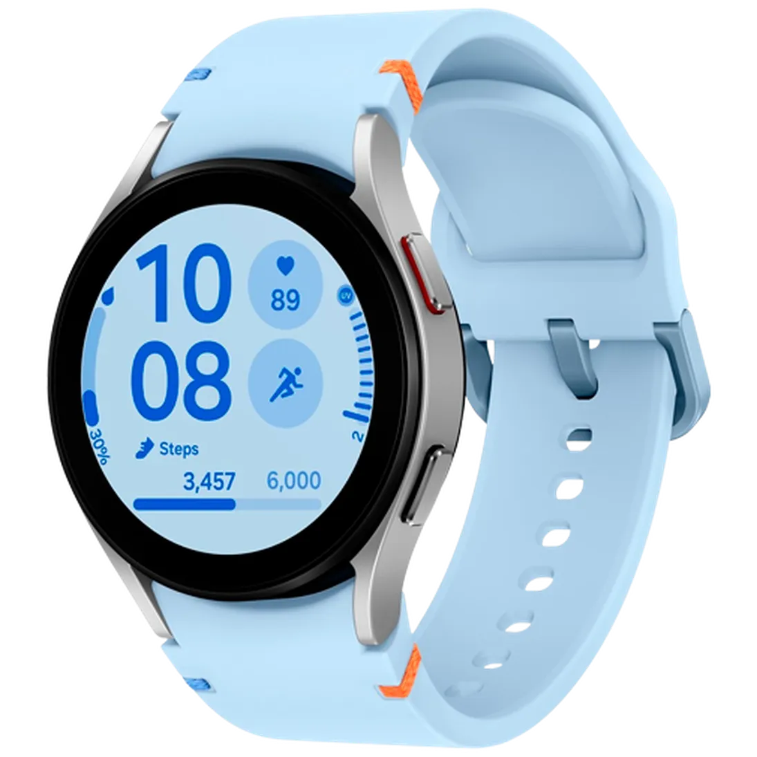 Pametni sat SAMSUNG Galaxy Watch FE, srebrni (plava silikonska narukvica) (SM-R861NZSAEU)